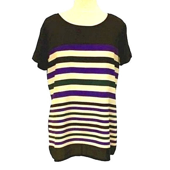 Brody Myles Zip Back Striped Pull On Blouse-Sz. Lrg - Picture 1 of 3